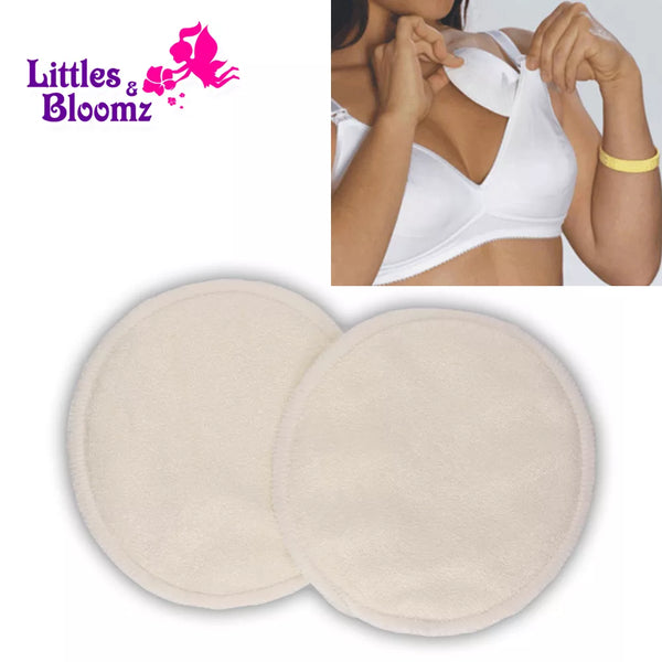 Littles&Bloomz Soft Bamboo Washable Reusable Nursing Breast Pad $2.99=4pcs Breastfeeding Absorbent Waterproof Stay Dry Cloth Pad