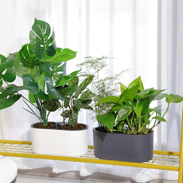 Self-Watering Planter Green Plant Flower Pot Square Nursery Bucket Garden Planting Container With Water Level Indicator
